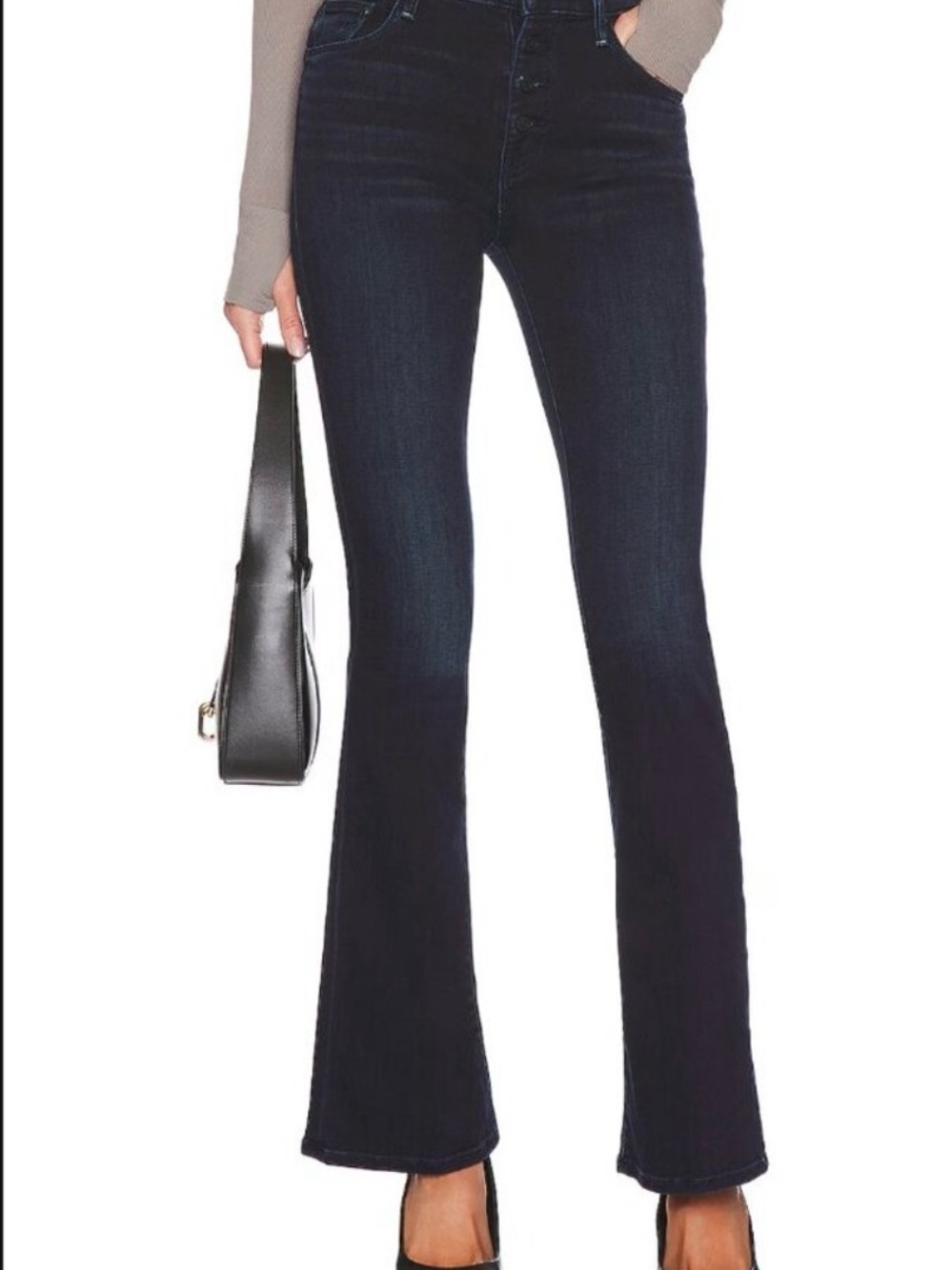 MOTHER Pixie Weekender Night Tripper Dark Blue High-Rise Flare Jeans